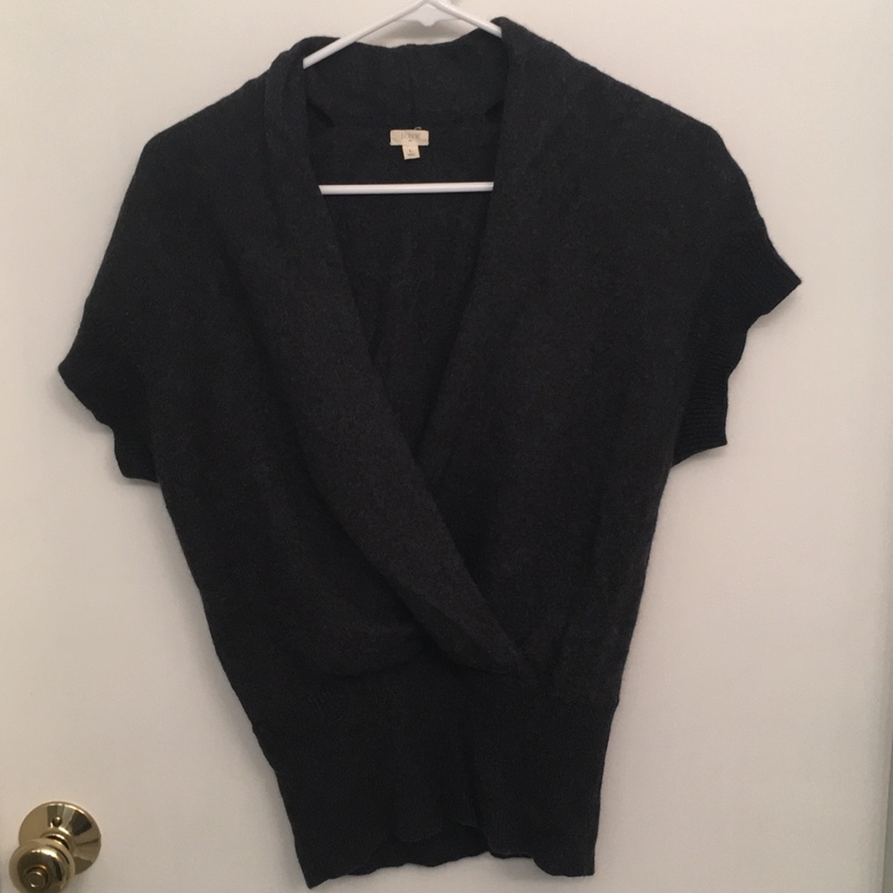 Dark gray JCrew short sleeve sweater